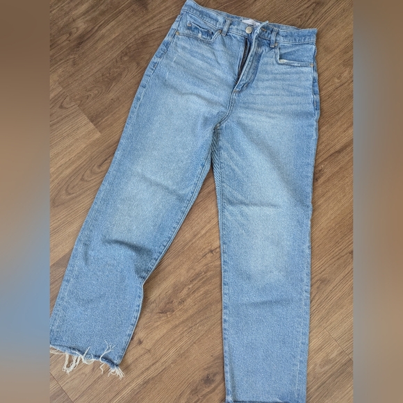 Loft Straight Leg Raw Hem Jeans - Picture 1 of 8